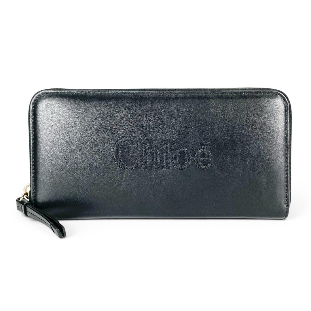Pristine Chloe Purse SENSE Zip Around black leather Women CHC23AP970I10