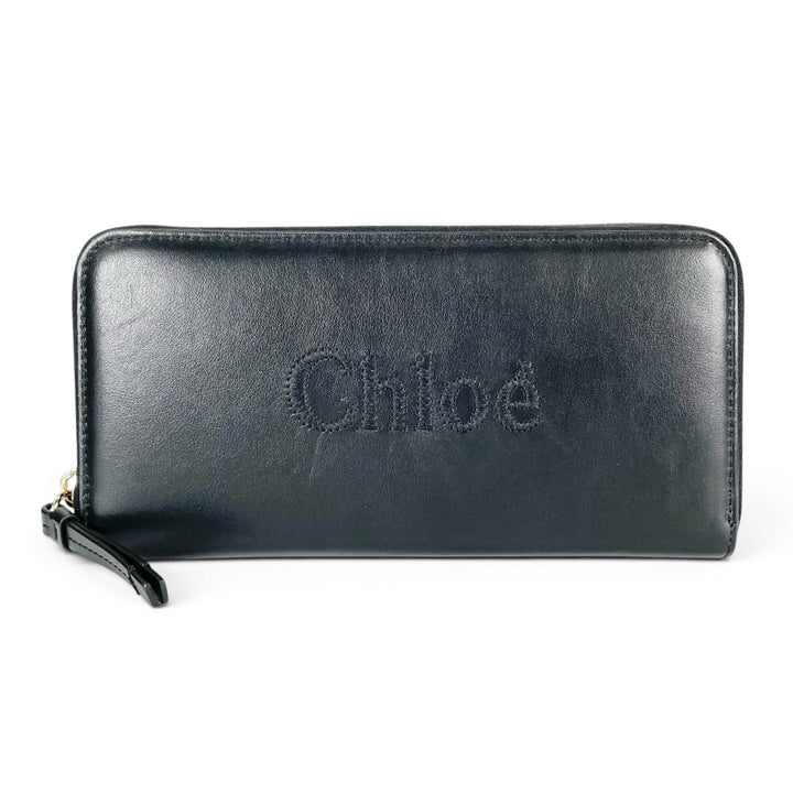 Pristine Chloe Purse SENSE Zip Around black leather Women CHC23AP970I10