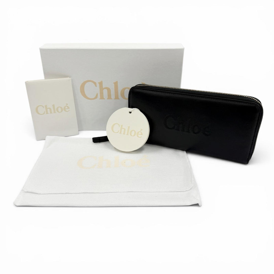 Pristine Chloe Purse SENSE Zip Around black leather Women CHC23AP970I10