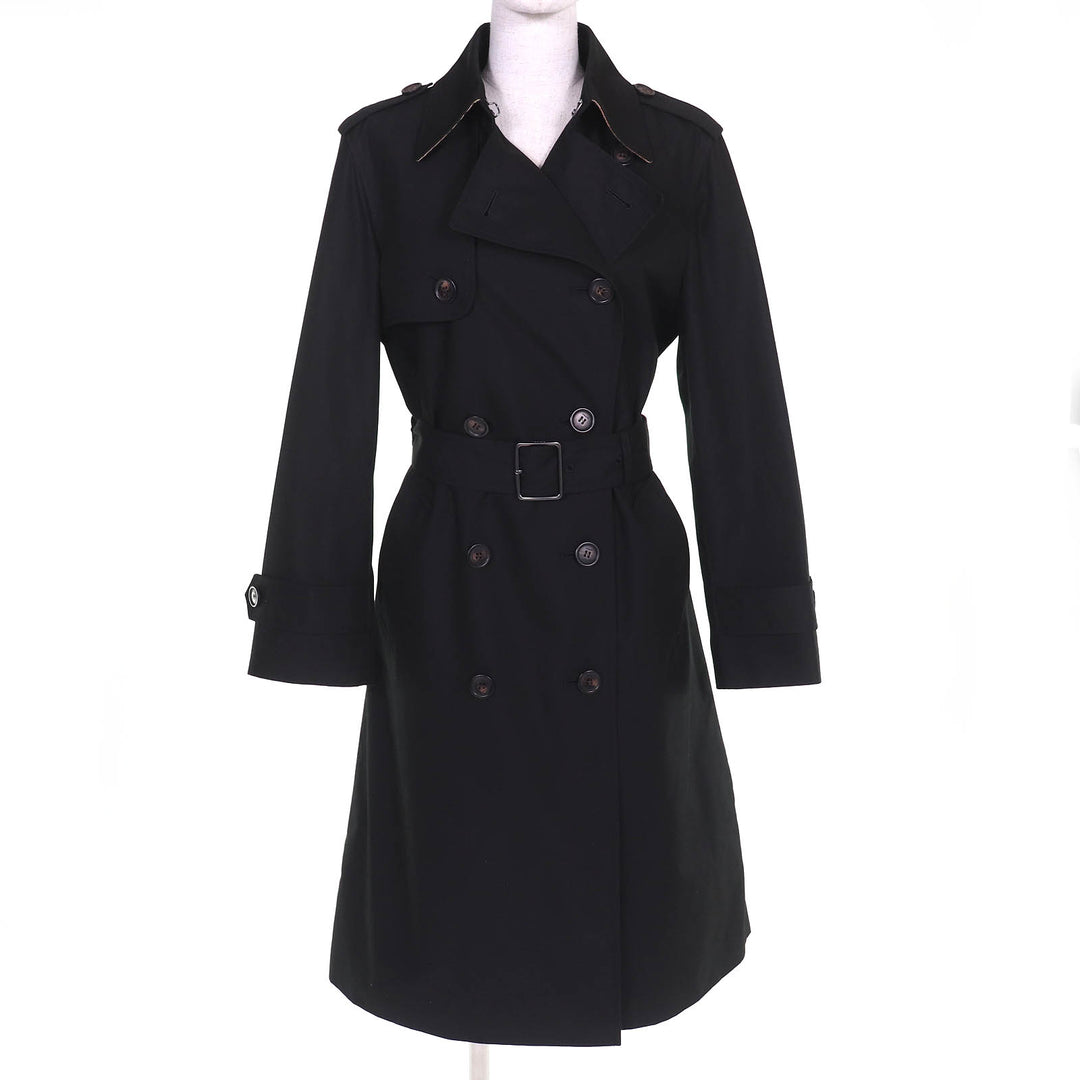 Excellent COACH trench coat Signature lining, belted, long, double black S CAC00