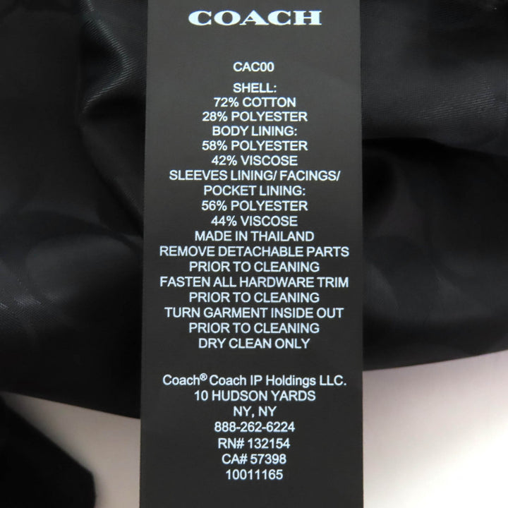 Excellent COACH trench coat Signature lining, belted, long, double black S CAC00