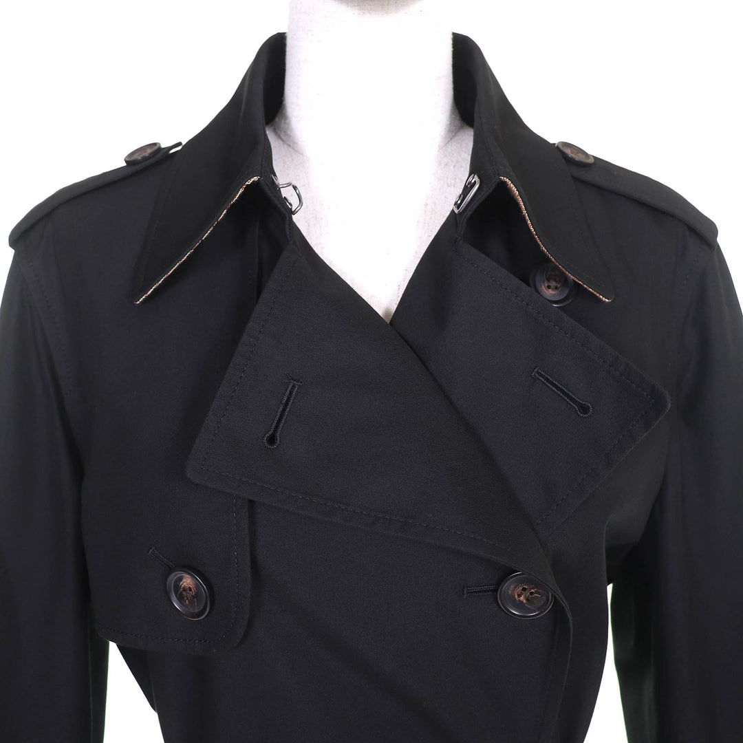 Excellent COACH trench coat Signature lining, belted, long, double black S CAC00