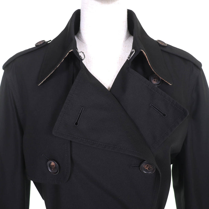 Excellent COACH trench coat Signature lining, belted, long, double black S CAC00