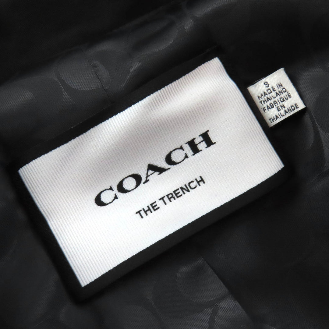 Excellent COACH trench coat Signature lining, belted, long, double black S CAC00