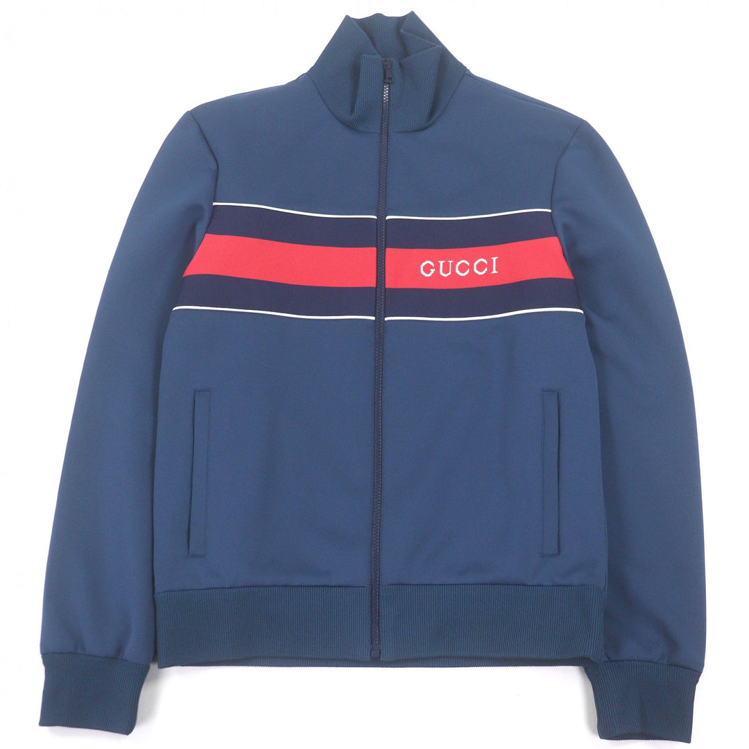 Pristine GUCCI Blouson Neoprene Logo Web Stripe Zip-Up Track Jacket