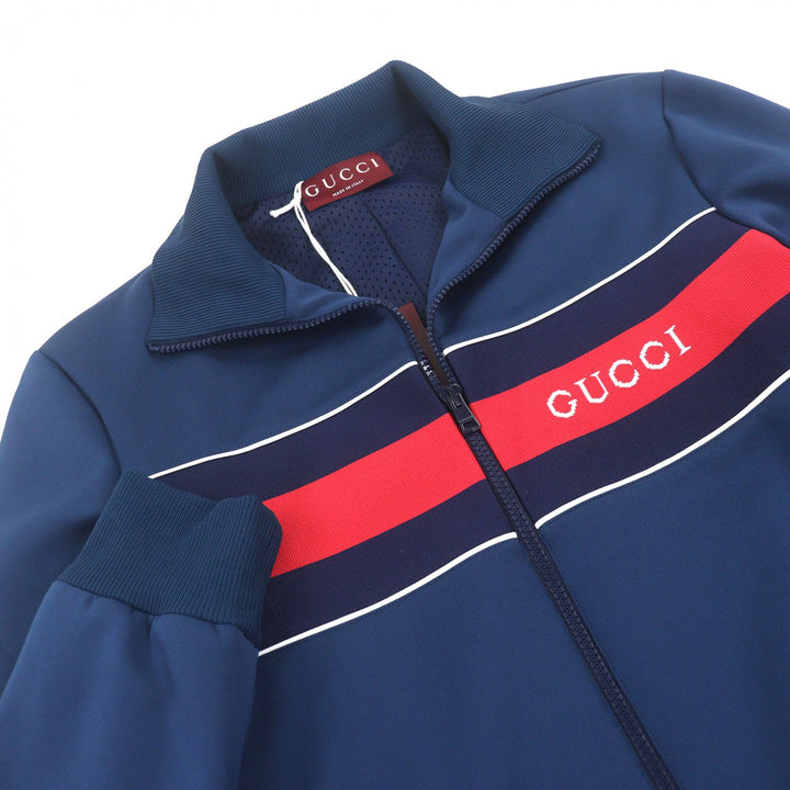 Pristine GUCCI Blouson Neoprene Logo Web Stripe Zip-Up Track Jacket
