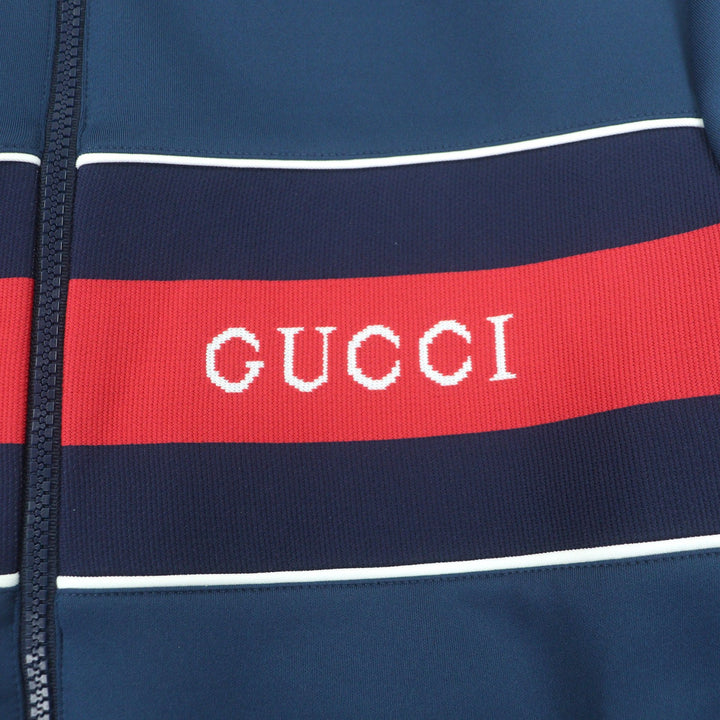 Pristine GUCCI Blouson Neoprene Logo Web Stripe Zip-Up Track Jacket