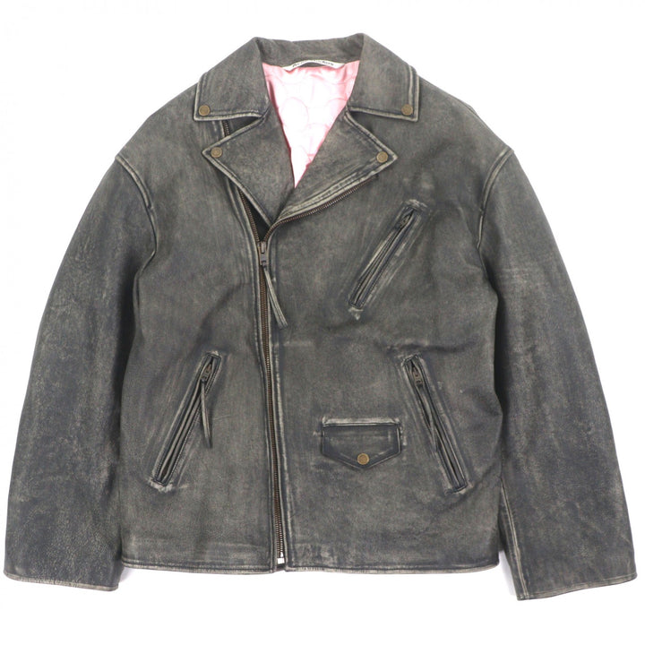 Great ACNE STUDIOS DISTRESSED LEATHER JACKET Black 44 FN-MN-LEAT000255