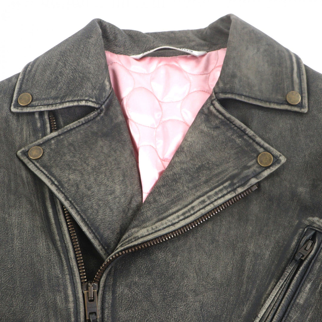 Great ACNE STUDIOS DISTRESSED LEATHER JACKET Black 44 FN-MN-LEAT000255