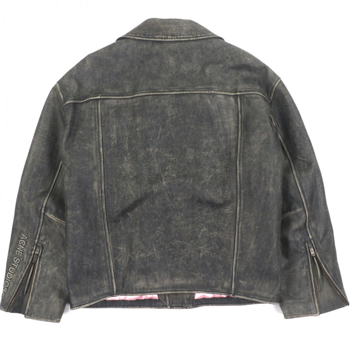 Great ACNE STUDIOS DISTRESSED LEATHER JACKET Black 44 FN-MN-LEAT000255