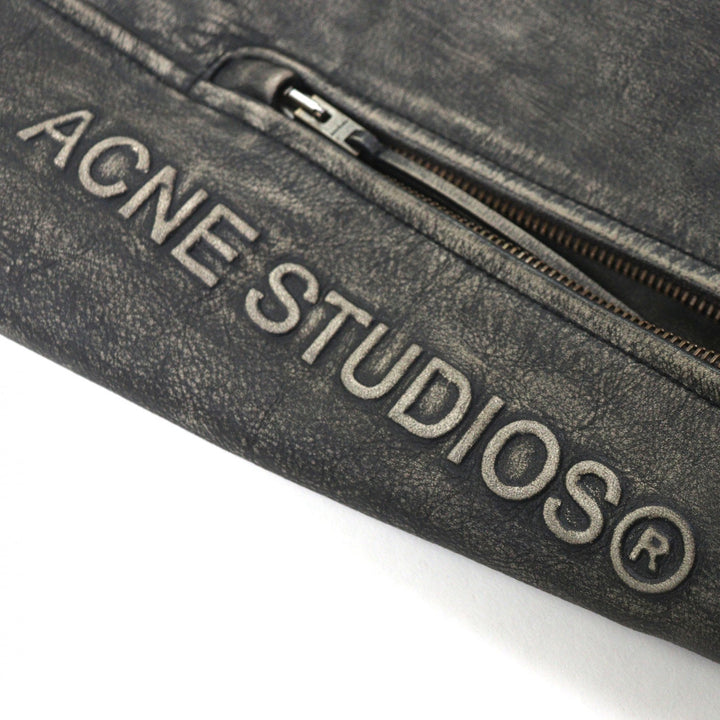 Great ACNE STUDIOS DISTRESSED LEATHER JACKET Black 44 FN-MN-LEAT000255