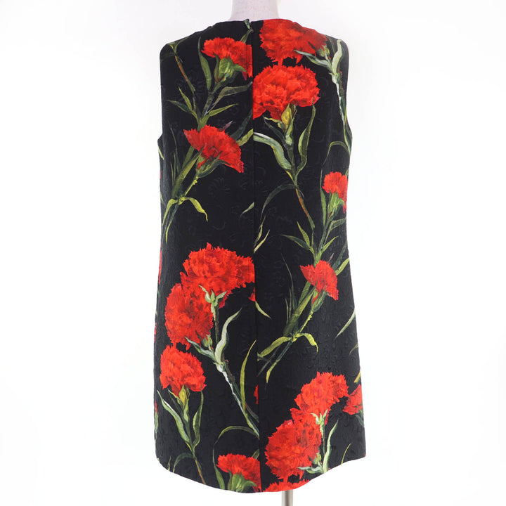 Great DOLCE&GABBANA one piece Silk blend floral design sleeveless black Women 44