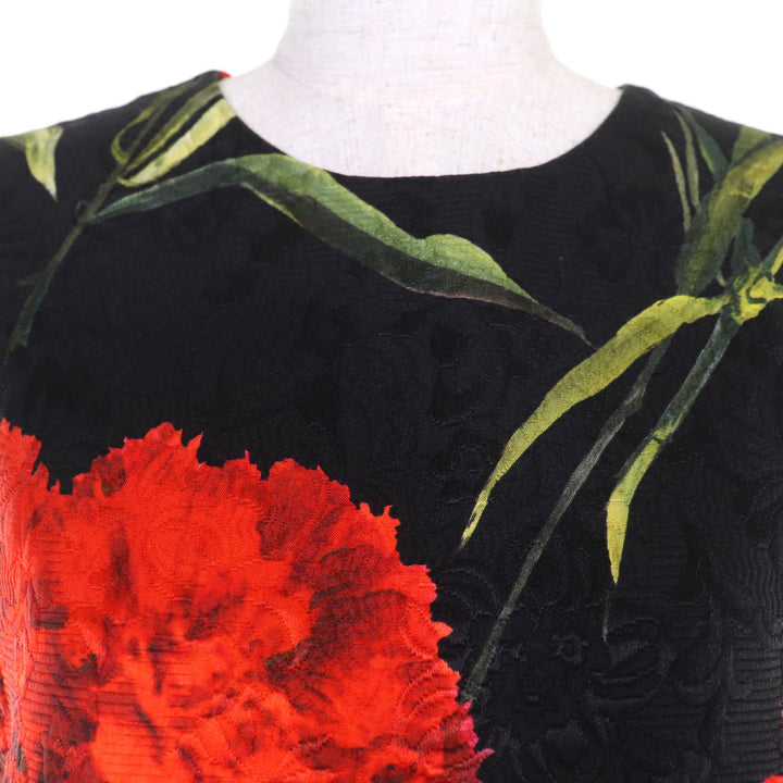 Great DOLCE&GABBANA one piece Silk blend floral design sleeveless black Women 44