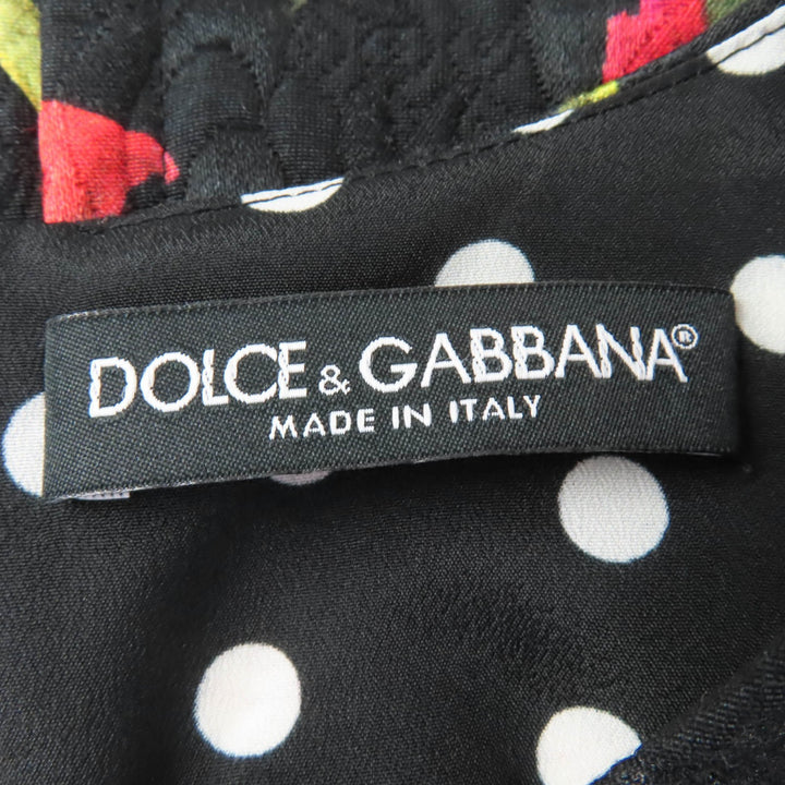 Great DOLCE&GABBANA one piece Silk blend floral design sleeveless black Women 44