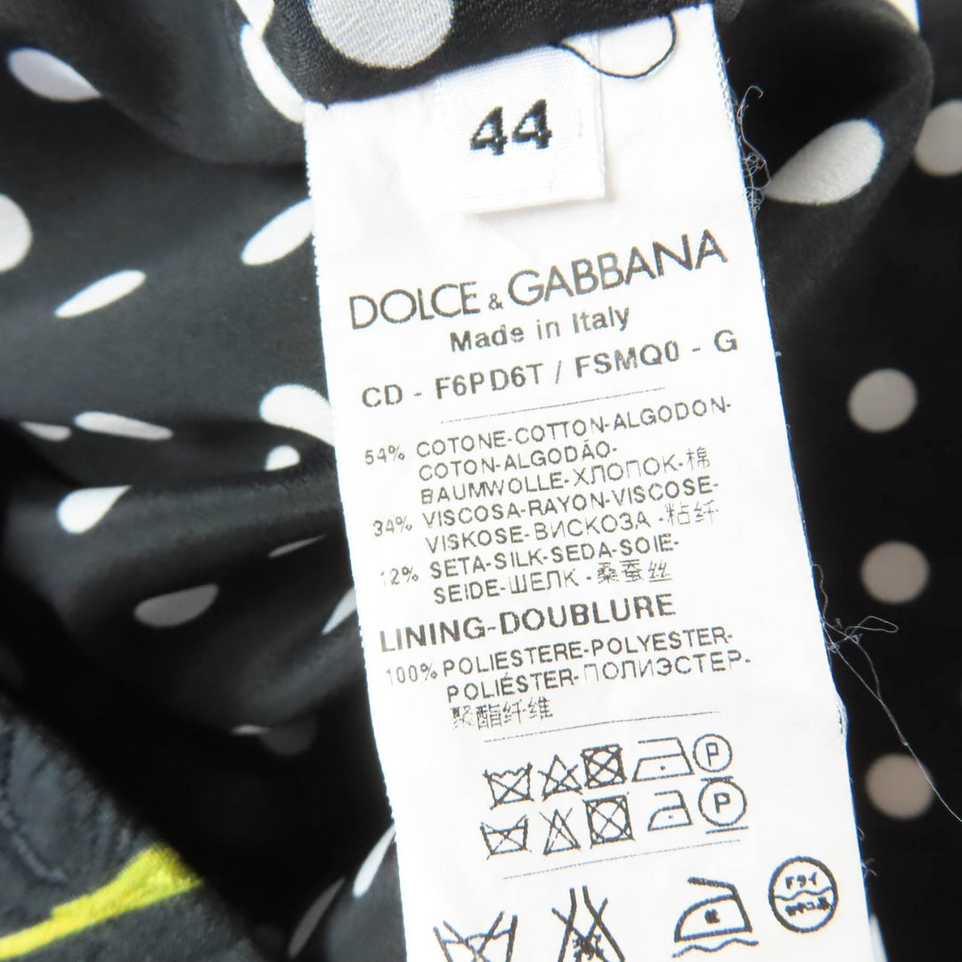 Great DOLCE&GABBANA one piece Silk blend floral design sleeveless black Women 44