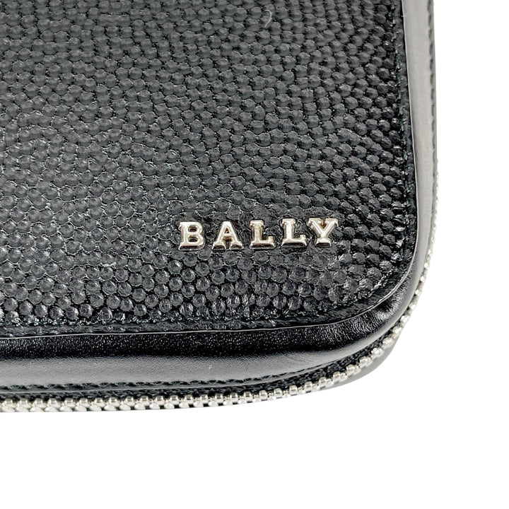 Pristine BALLY Purse NYONS Zip Around Organizer black Calf leather mens