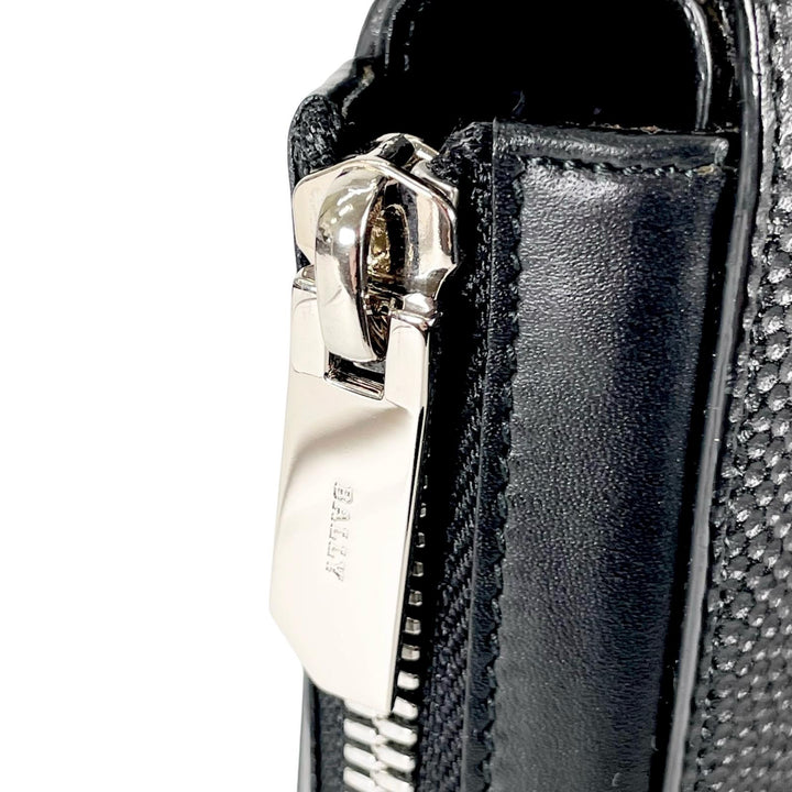 Pristine BALLY Purse NYONS Zip Around Organizer black Calf leather mens