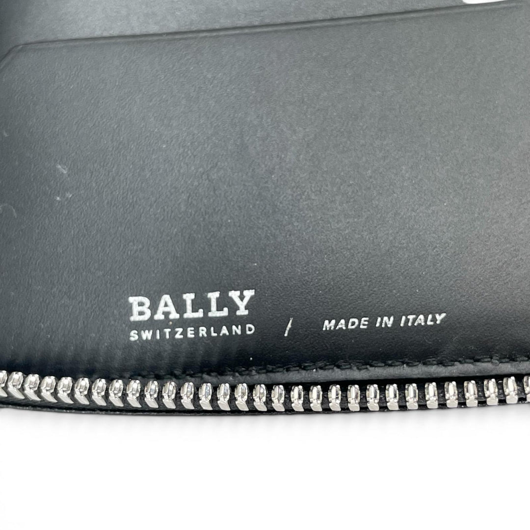 Pristine BALLY Purse NYONS Zip Around Organizer black Calf leather mens