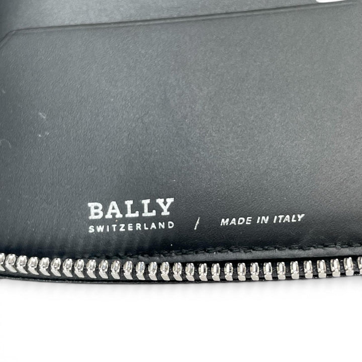 Pristine BALLY Purse NYONS Zip Around Organizer black Calf leather mens