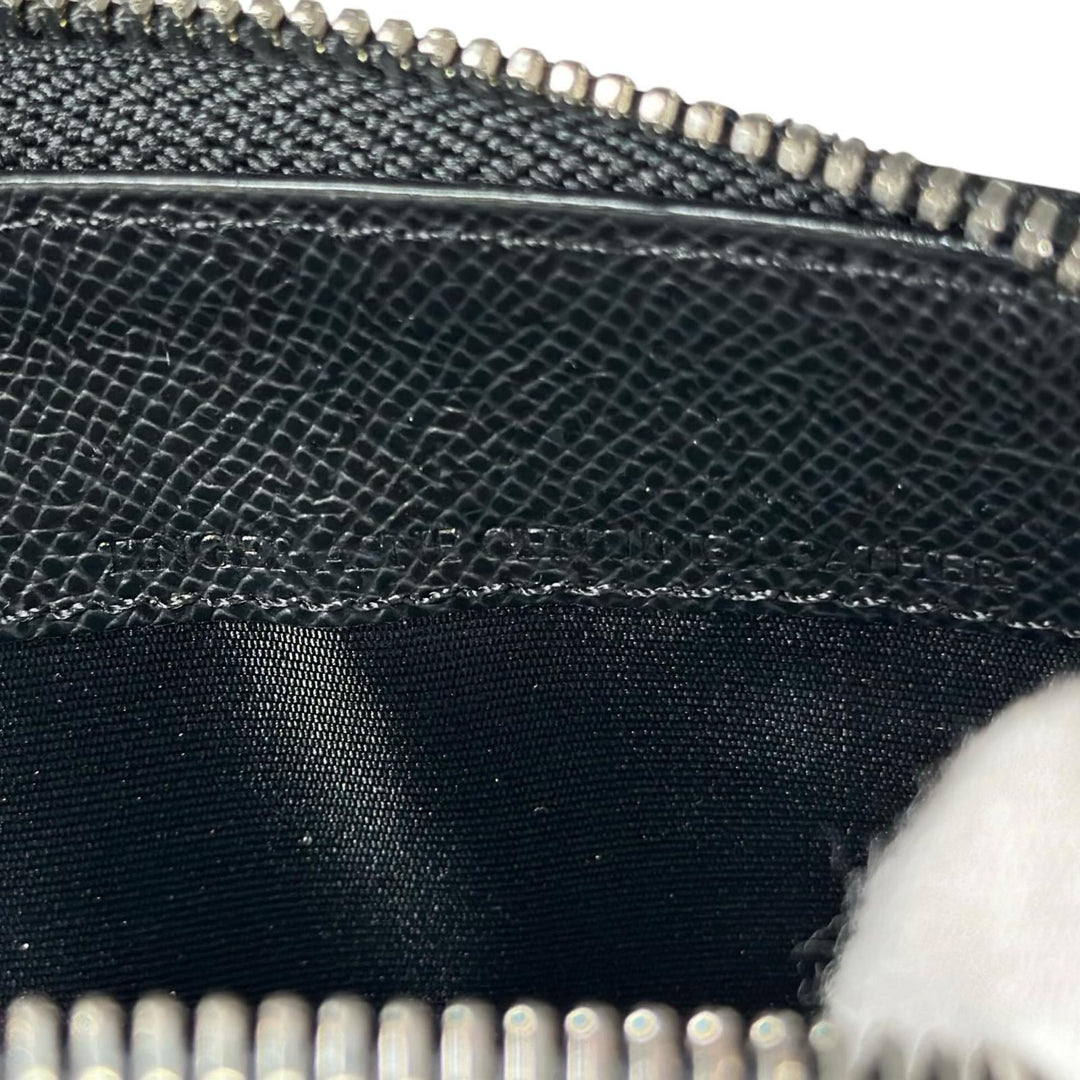 Excellent BALLY Clutch bag Striped Double Zipper Organizer Travel Wallet black