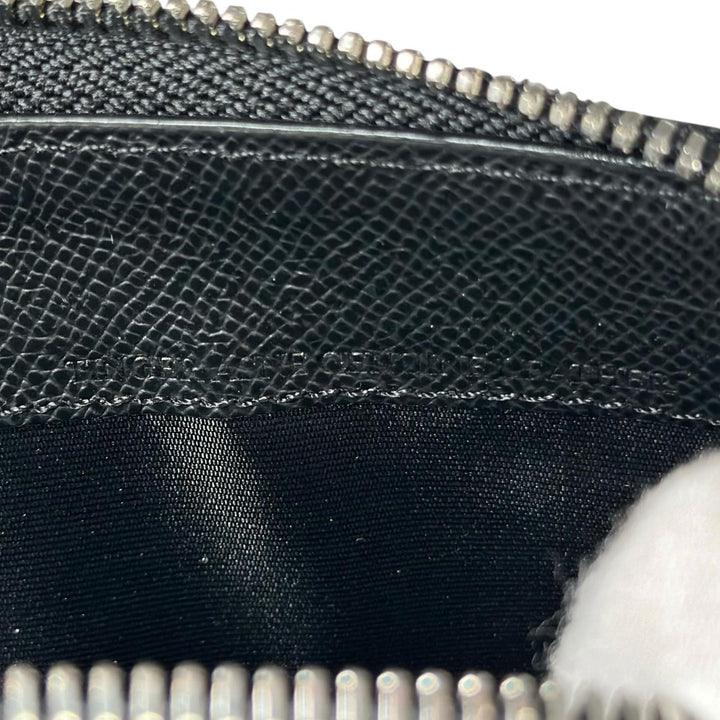Excellent BALLY Clutch bag Striped Double Zipper Organizer Travel Wallet black
