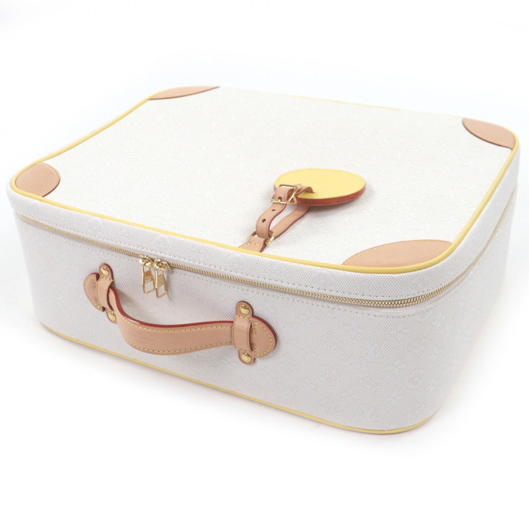 Excellent LOUIS VUITTON suitcase Monogram jacquard with natural leather trim