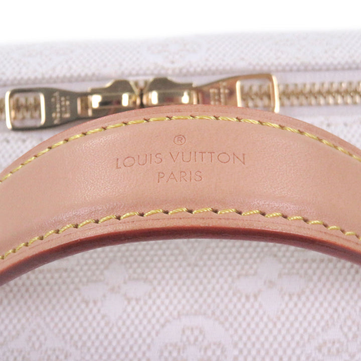 Excellent LOUIS VUITTON suitcase Monogram jacquard with natural leather trim