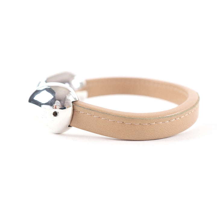 Great BOTTEGAVENETA Bangle Leather bracelet beige leather Women