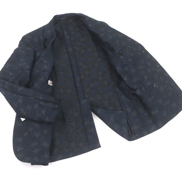Excellent HERMES tailored jacket Single-breasted floral print blazer