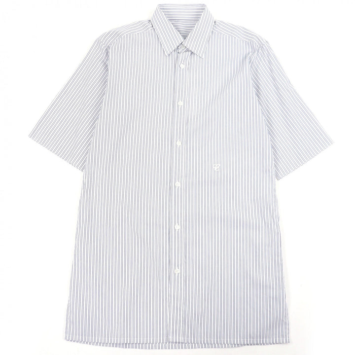 Pristine Maison Margiela 10 Short sleeve shirt blue cotton mens 38 S50DR0007