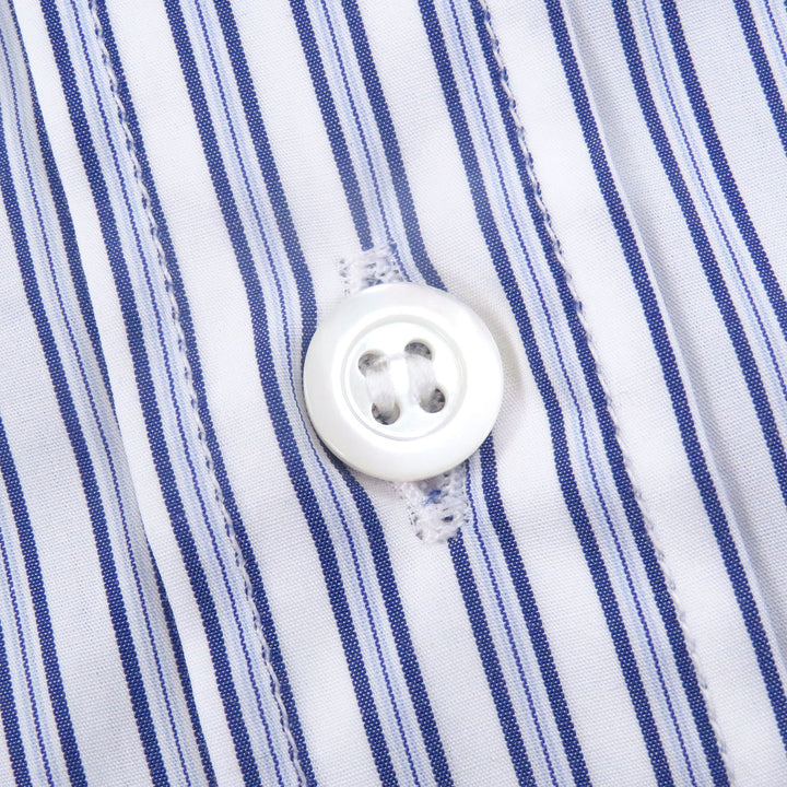 Pristine Maison Margiela 10 Short sleeve shirt blue cotton mens 38 S50DR0007