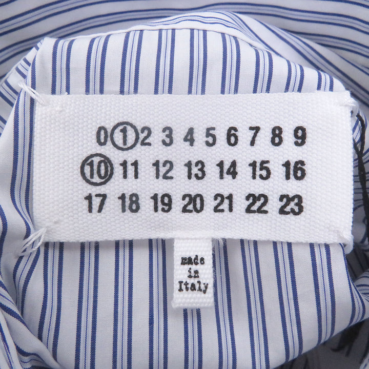 Pristine Maison Margiela 10 Short sleeve shirt blue cotton mens 38 S50DR0007