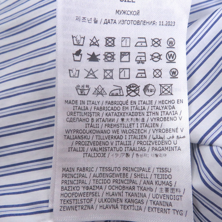 Pristine Maison Margiela 10 Short sleeve shirt blue cotton mens 38 S50DR0007