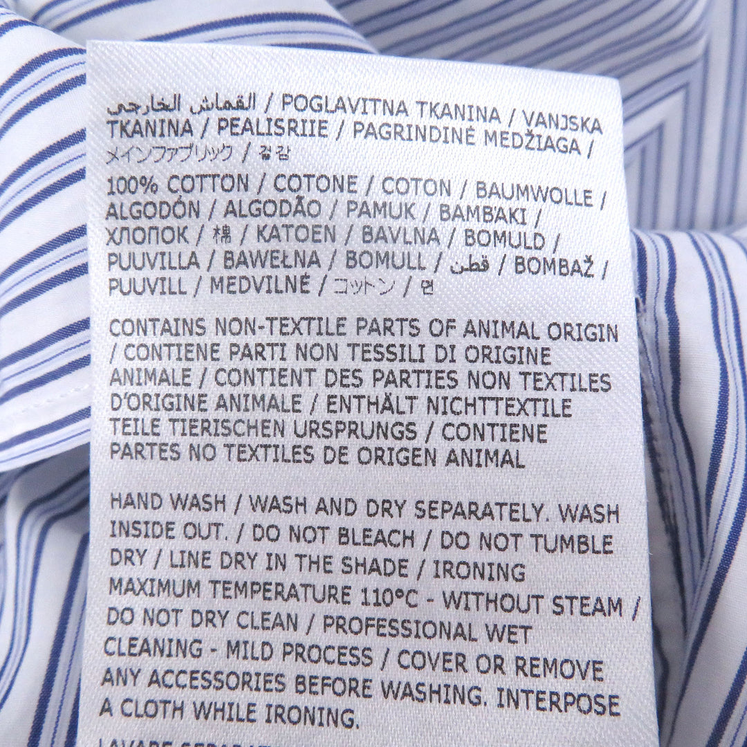 Pristine Maison Margiela 10 Short sleeve shirt blue cotton mens 38 S50DR0007