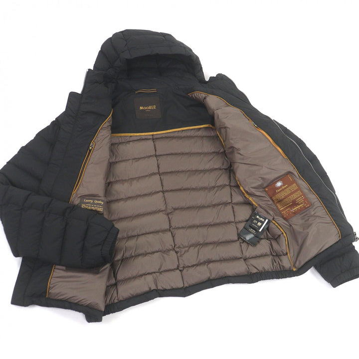 Great MOORER Down jacket CATALDI ACQUA double zip hooded jacket black