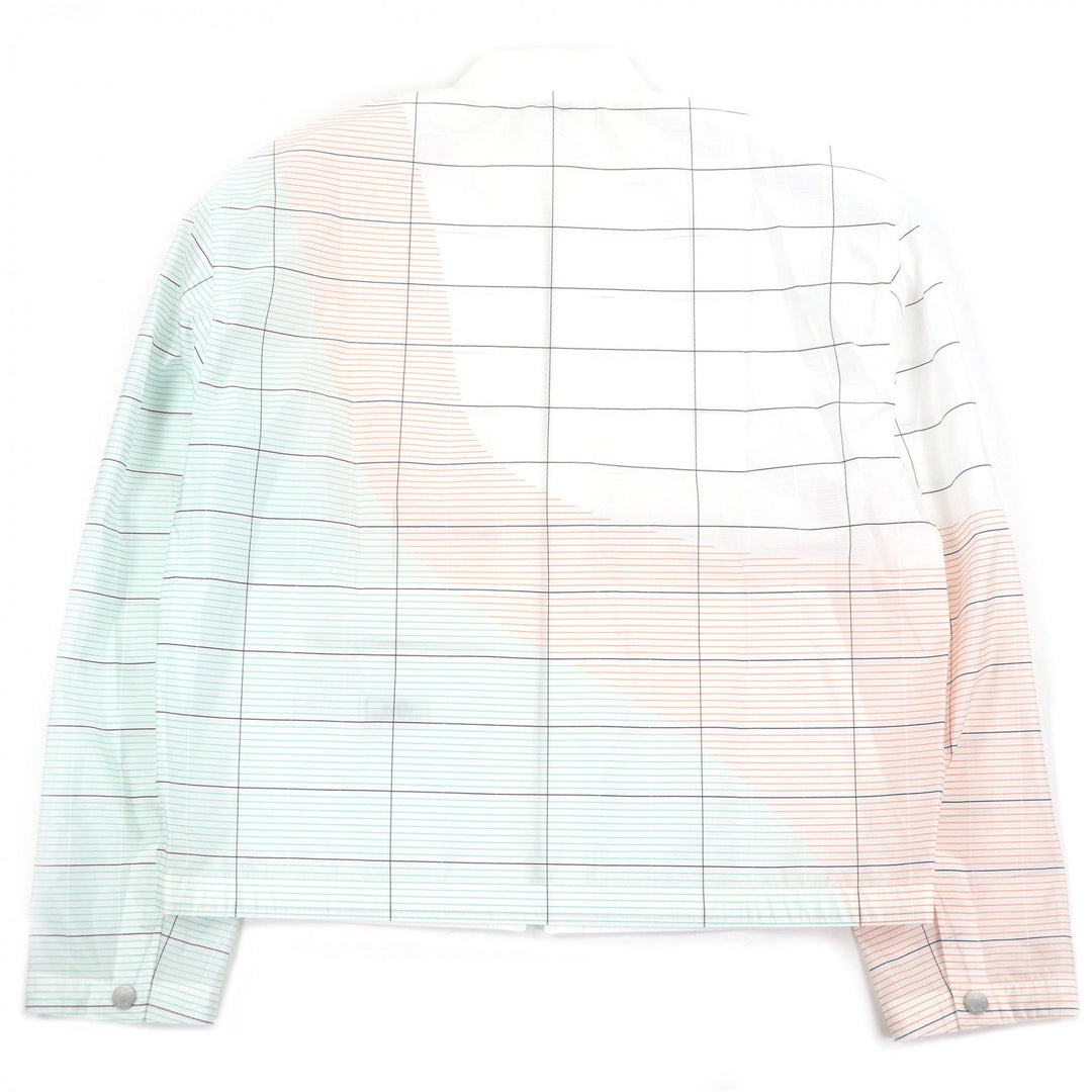 Pristine HERMES Jacket All-over print H logo ZIP sleeve Serie button sheer white