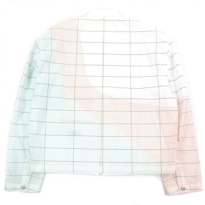 Pristine HERMES Jacket All-over print H logo ZIP sleeve Serie button sheer white