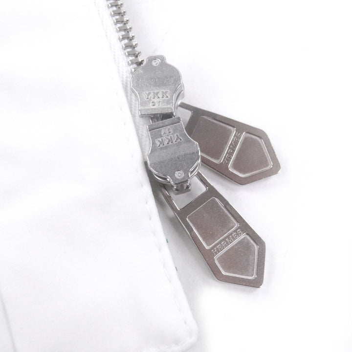 Pristine HERMES Jacket All-over print H logo ZIP sleeve Serie button sheer white