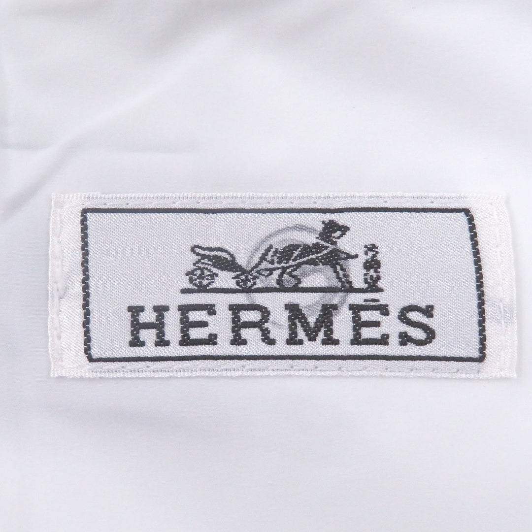 Pristine HERMES Jacket All-over print H logo ZIP sleeve Serie button sheer white