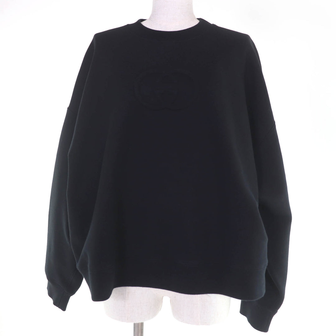 Pristine GUCCI sweat Interlocking G Cropped black cotton Women S