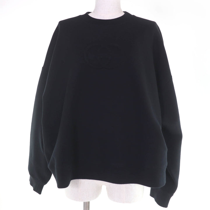 Pristine GUCCI sweat Interlocking G Cropped black cotton Women S