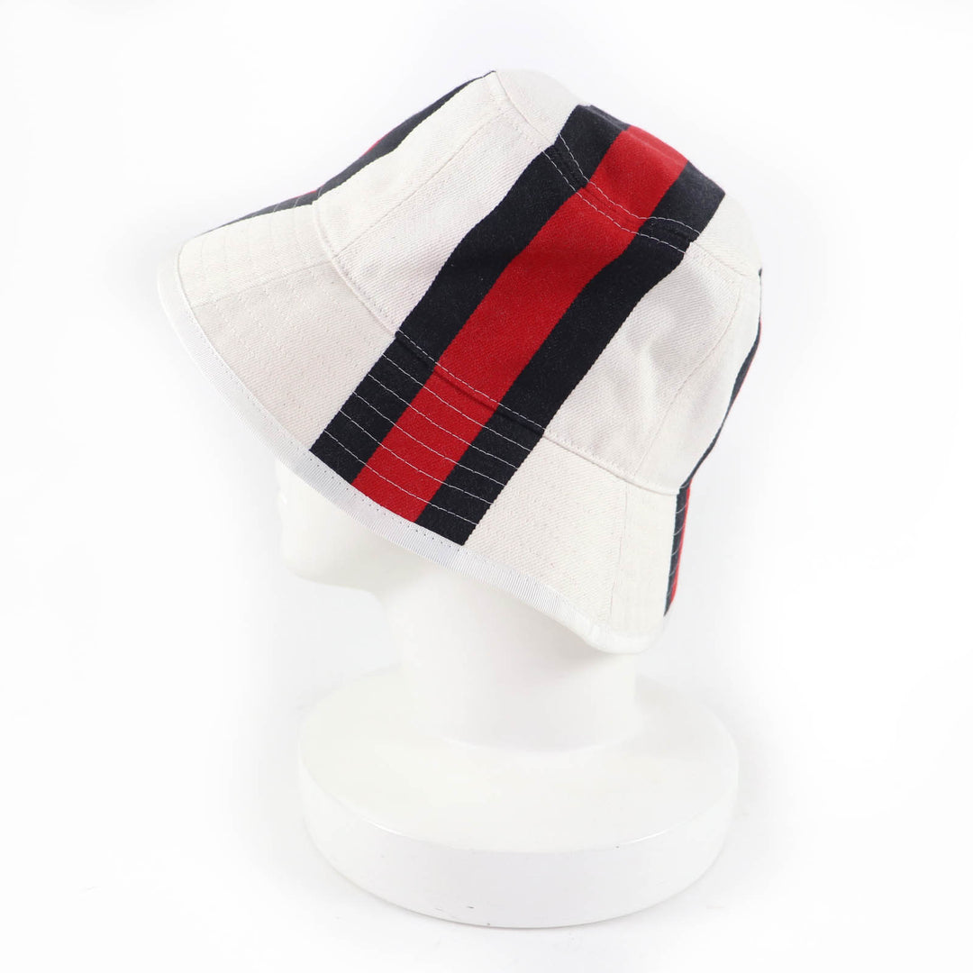 Pristine GUCCI hat Webline Logo Bucket White system cotton Women S 788561