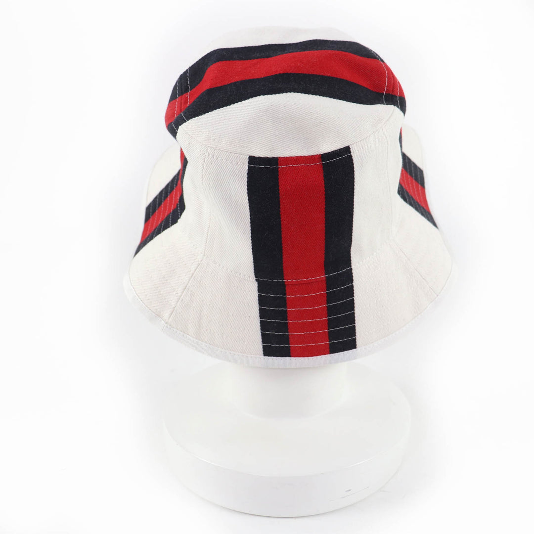 Pristine GUCCI hat Webline Logo Bucket White system cotton Women S 788561