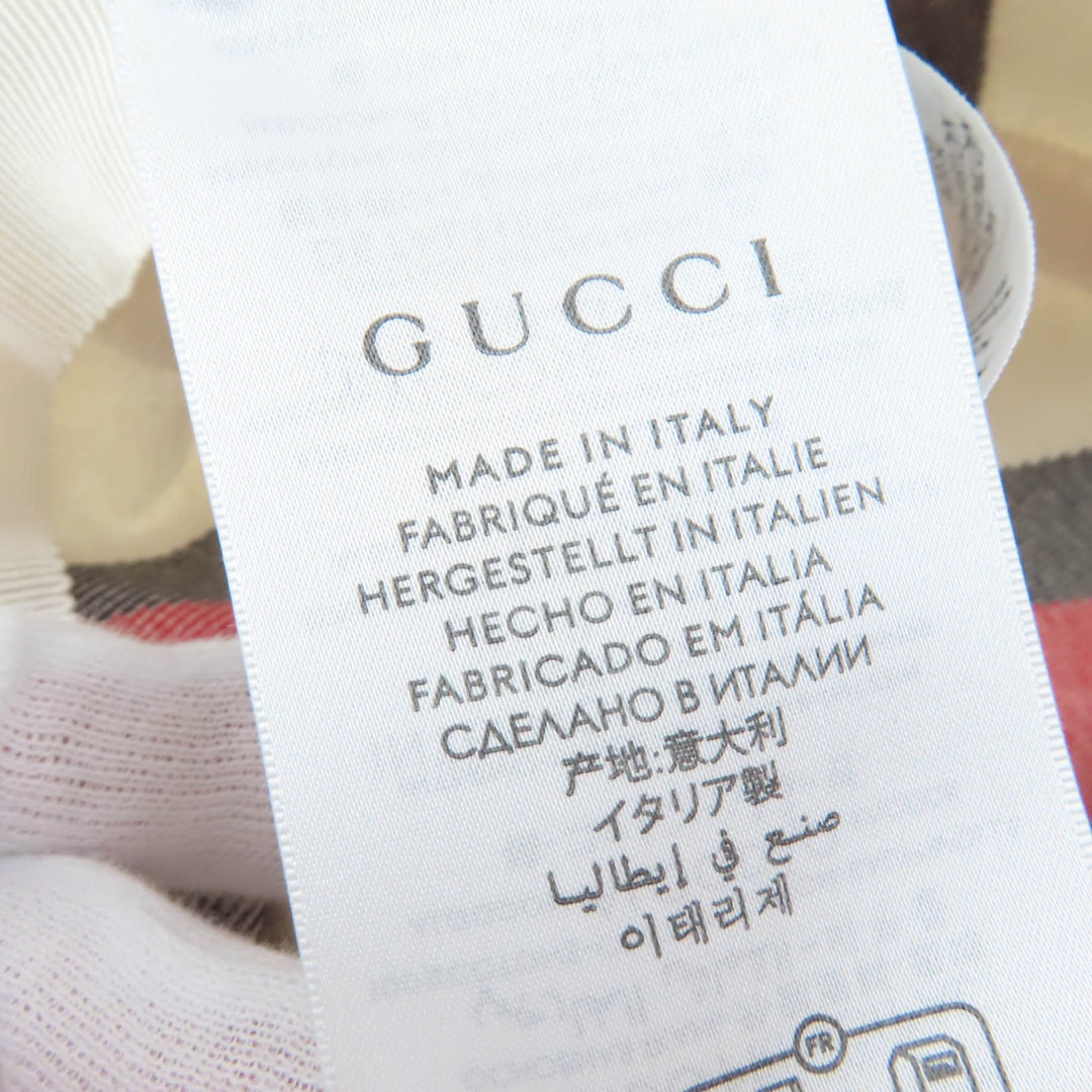 Pristine GUCCI hat Webline Logo Bucket White system cotton Women S 788561