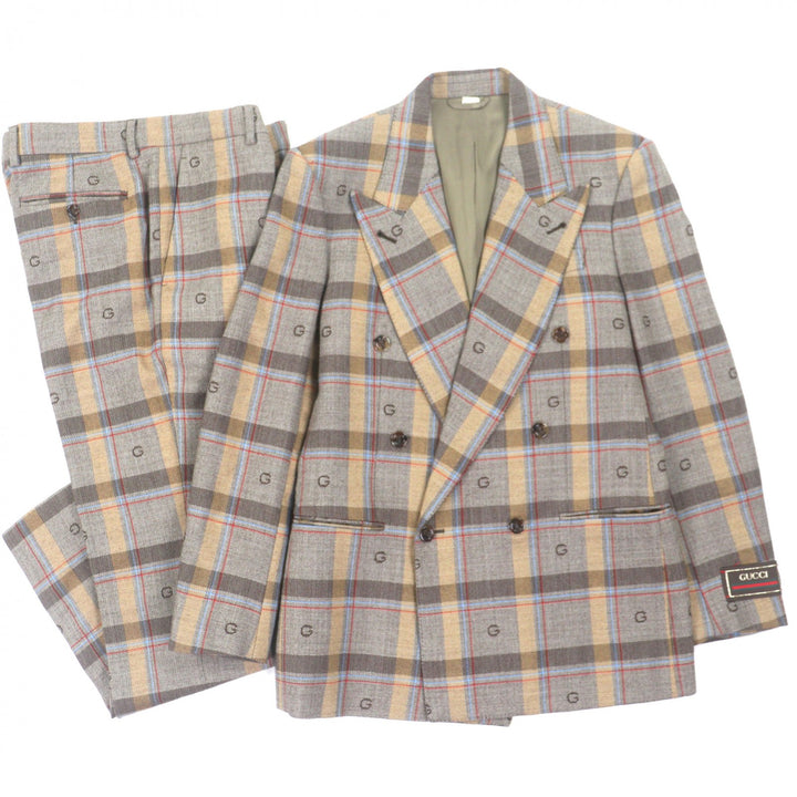 Excellent GUCCI two-piece set Brown wool mens 46/48 675837/680704
