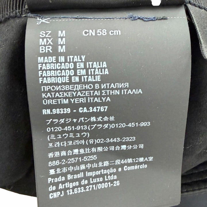 Excellent PRADA hat black recycled polyamide Women M 2HC137