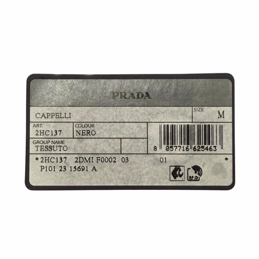 Excellent PRADA hat black recycled polyamide Women M 2HC137