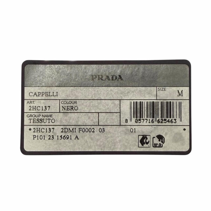 Excellent PRADA hat black recycled polyamide Women M 2HC137