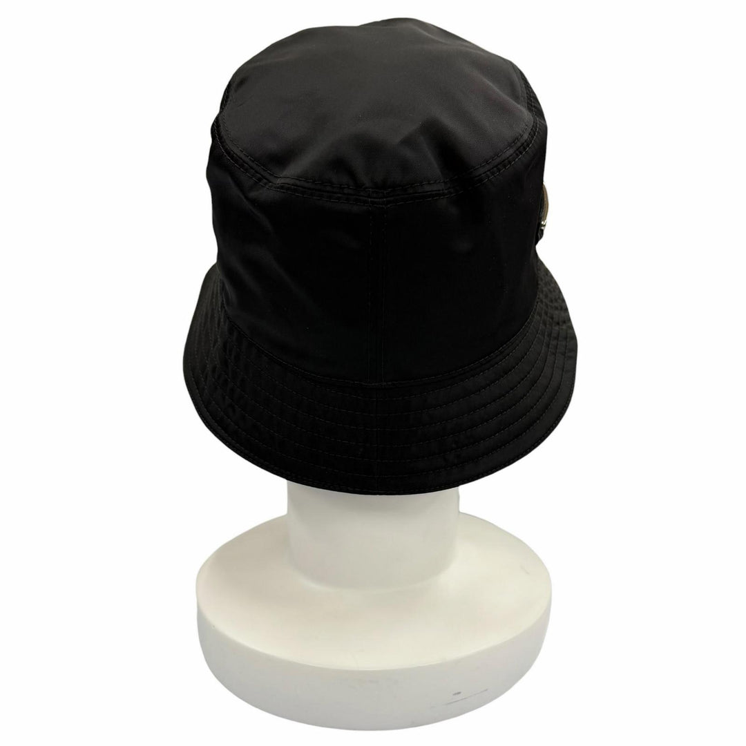Excellent PRADA hat black recycled polyamide Women M 2HC137