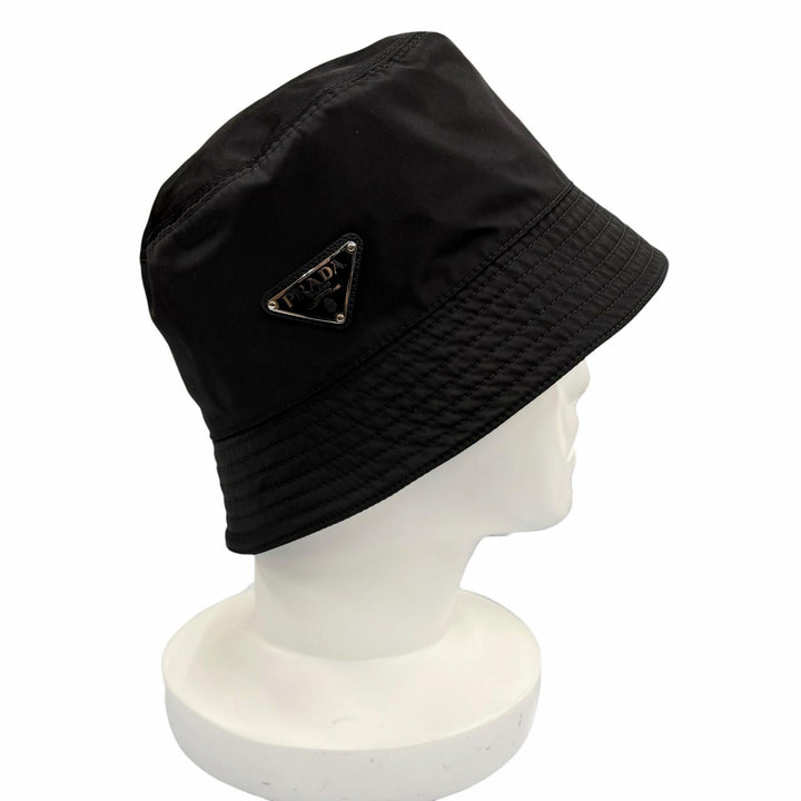 Excellent PRADA hat black recycled polyamide Women M 2HC137